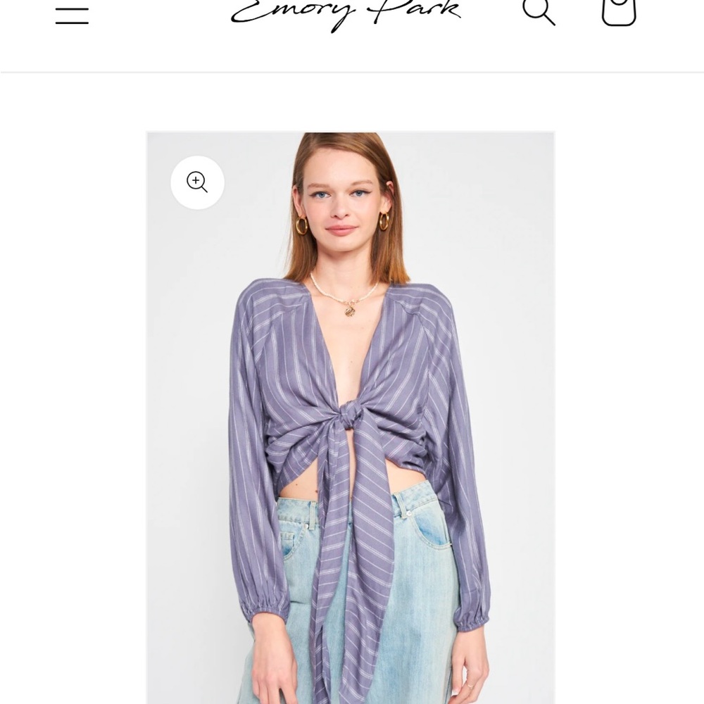 Emory Park Women's Blush Ombré Wrap Front Blouse